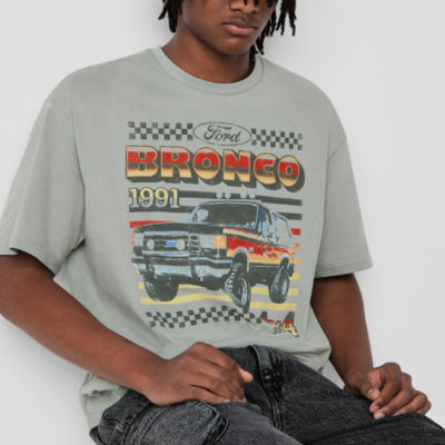 Arizona Mens Cropped Boxy Fit Short Sleeve Ford Bronco Graphic T-Shirt