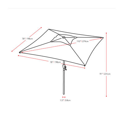 9-Foot Square Tilting Patio Umbrella with Base