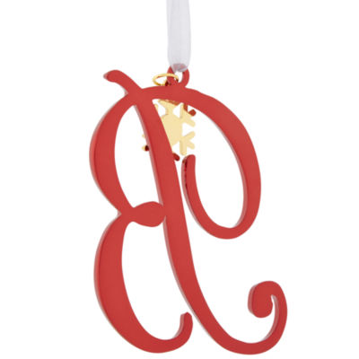 North Pole Trading Co. Script Monogram Red B Christmas Ornament