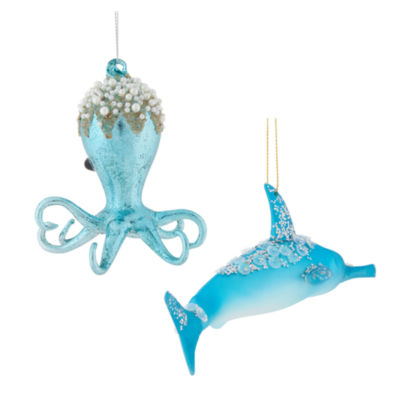 North Pole Trading Co. Shark And Octopus Set 2-pc. Christmas Ornament