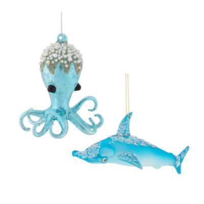 North Pole Trading Co. Shark And Octopus Set 2-pc. Christmas Ornament