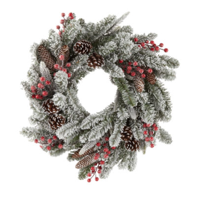 North Pole Trading Co. Oversized Jingle Bell Indoor Pre-Lit Christmas Wreath