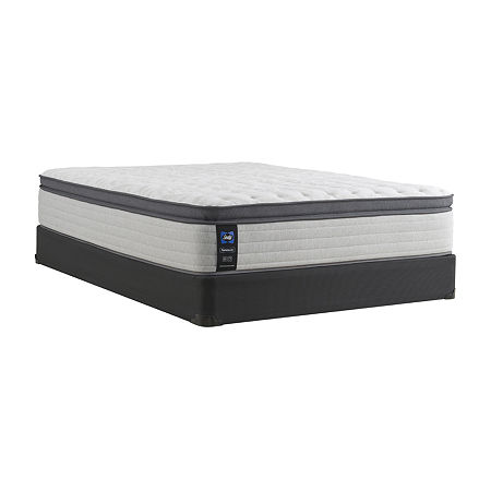 Sealy Forsythia Medium Pillow Top - Mattress + Box Spring, Full, Gray