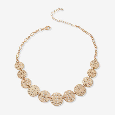 a.n.a Gold Tone Womens 16 Inch Collar Necklace
