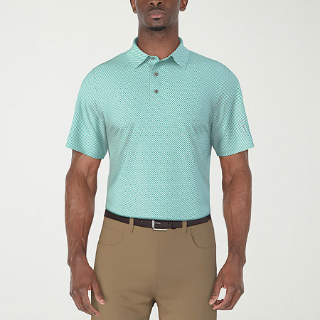 PGA TOUR Mens Classic Fit Short Sleeve Polo Shirt, Large, Blue