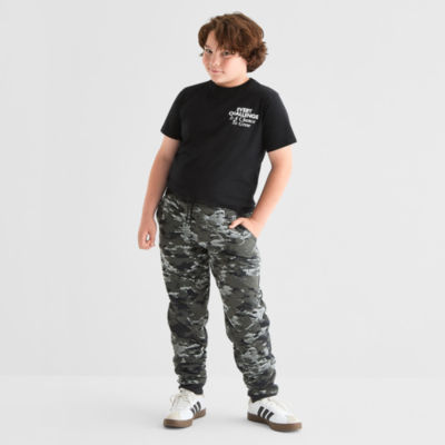 Xersion Little & Big Kid Boys Cuffed Mid Rise Regular Fit Fleece Husky Jogger Pant
