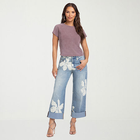 Js Jessica Simpson Womens High Rise Boyfriend Jean In Blue