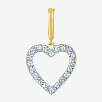 Charmed by Diamond Addiction Heart (G-H / Si2- I1) Womens Diamond Accent Lab Grown White Diamond 14K Gold Over Silver Heart Pendant