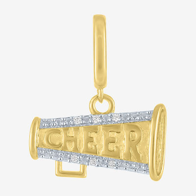 Charmed by Diamond Addiction Cheer (G-H / Si2- I1) Womens Diamond Accent Lab Grown White Diamond Accent 14K Gold Over Silver Pendant