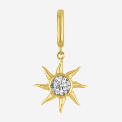 Charmed by Diamond Addiction Sun (G-H / Si2- I1) Womens Diamond Accent Lab Grown White Diamond 14K Gold Over Silver Sunburst Pendant