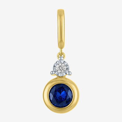 Charmed by Diamond Addiction Diamond Accent (G-H / Si2-I1) Red Garnet 14K Gold Over Silver Charm