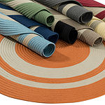 Colonial Mills Oceanside Banded Braided Reversible Indoor Outdoor Round Accent Rug