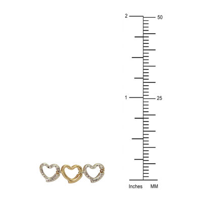 Gold Close Out Womens 10K Gold 7.5 Inch Heart Chain Bracelet