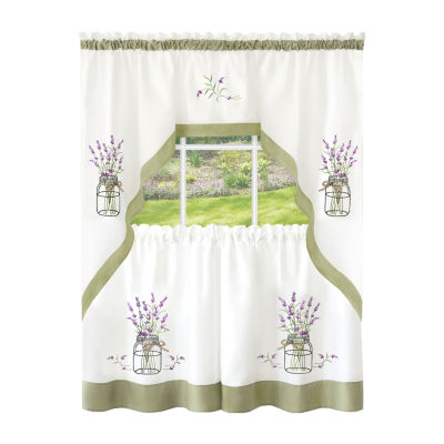 Achim Lavender 3-pc. Rod Pocket Window Tier