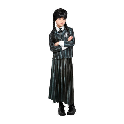 Girls Wednesday Addams Black Nevermore Academy Uniform Costume