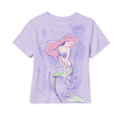 Little & Big Girls Table Tees Crew Neck Short Sleeve Ariel Graphic T-Shirt