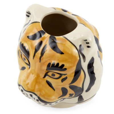 Distant Lands 5" Handpainted Tiger Accent Vase