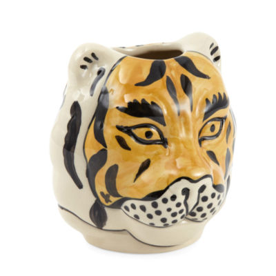 Distant Lands 5" Handpainted Tiger Accent Vase