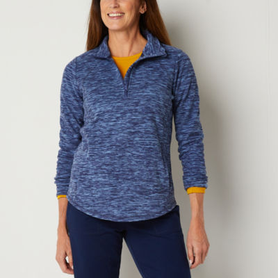 St. John's Bay Womens Long Sleeve Polar Fleece Quarter-Zip Pullover