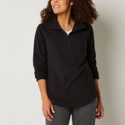 St. John's Bay Womens Long Sleeve Polar Fleece Quarter-Zip Pullover