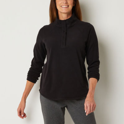 St. John s Bay Womens Long Sleeve Mock Neck Top Adaptive