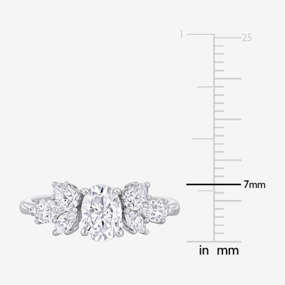 Womens 2 CT. T.W. Lab Created White Moissanite 10K White Gold Engagement Ring