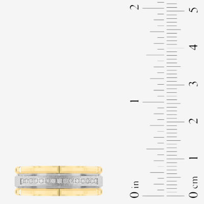 8MM 1/8 CT. T.W. Natural White Diamond Tungsten Wedding Band