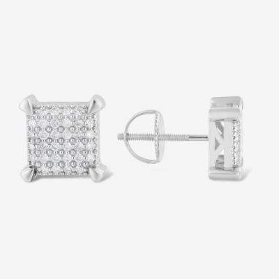 1/4 CT. T.W. Natural Diamond 10K White Gold 14.5mm Stud Earrings