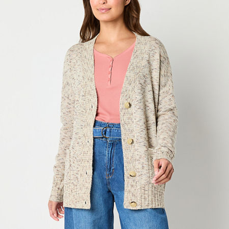 a.n.a Womens Long Sleeve Button Open Front Cardigan, X-small, Beige