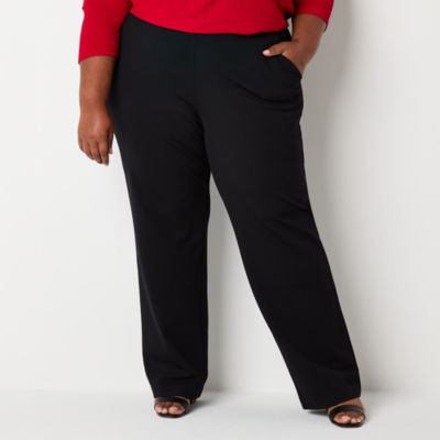 Liz Claiborne-Plus Audra Tailored Ponte Straight Fit Trouser