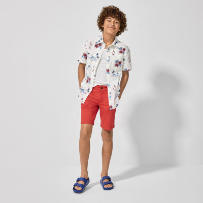 Thereabouts Little & Big Boys Short Sleeve Button-Down Shirt