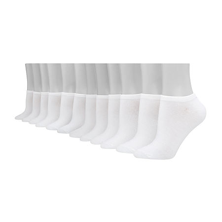 Hanes Lightweight 12 Pair Multi-Pack Plus Tall Liner Socks - Womens, 10-13, White