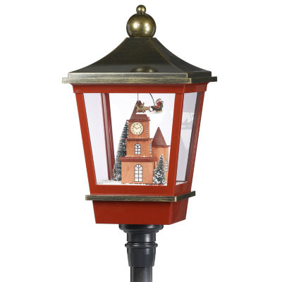 Roman 75in Led Snowing Tower Lantern Plays Music Christmas Tabletop Decor