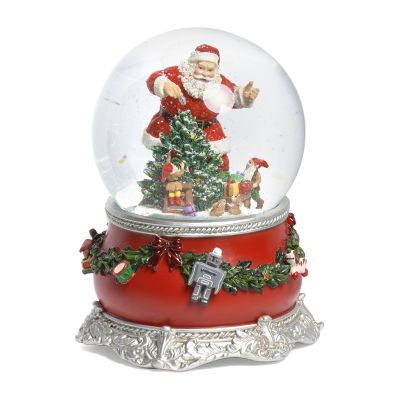 Roman 6in Musical Dome Santa Snow Globe