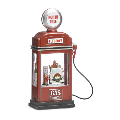 Roman 11.5in Lighted Swirl Gas Pump Snow Globe