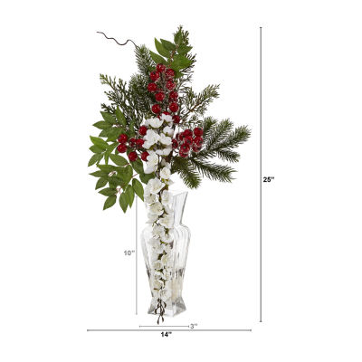 Nearly Natural Wisteria Pine Berries Artificial Flowers