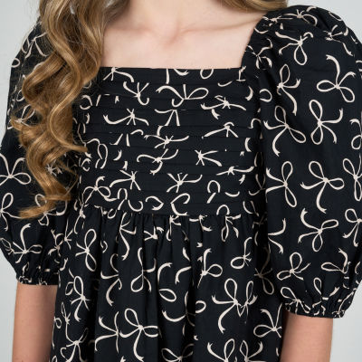 Rare Editions Big Kid Girls 3/4 Sleeve Puffed A-Line Dress