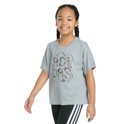 adidas Big Kid Girls Crew Neck Short Sleeve Loose Fit Graphic T-Shirt