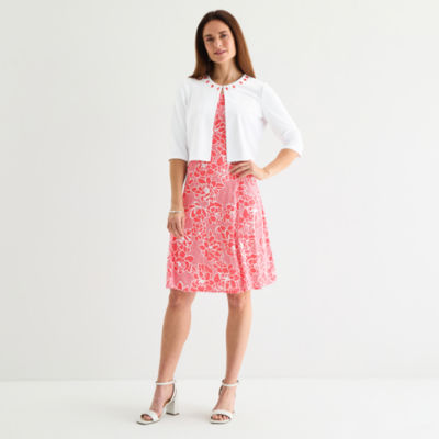 Perceptions Womens Floral Jacket Dress