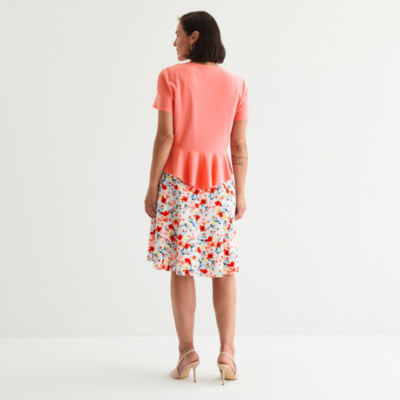 Perceptions Womens Floral Jacket Dress