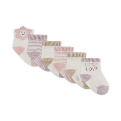 Huggies Baby Girls Multi-Pack 6 Pair Quarter Ankle Socks