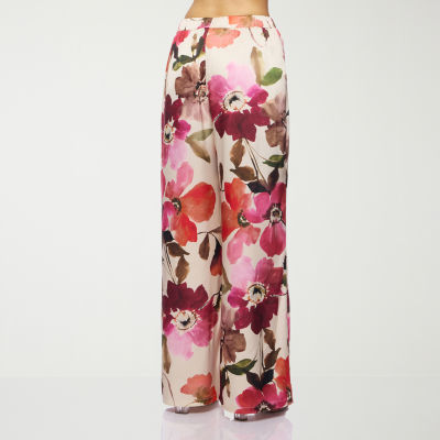 Premier Amour Floral Womens Mid Rise Straight Pull-On Pant