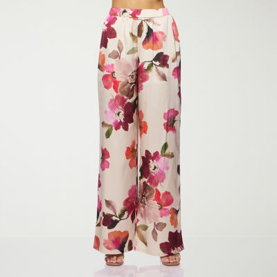 Premier Amour Floral Womens Mid Rise Straight Pull-On Pant