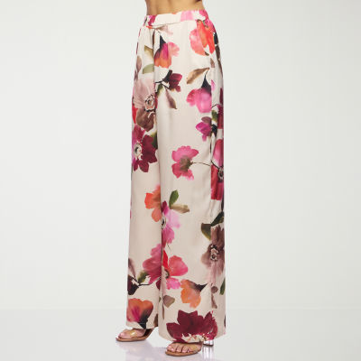 Premier Amour Floral Womens Mid Rise Straight Pull-On Pant