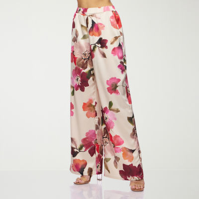 Premier Amour Floral Womens Mid Rise Straight Pull-On Pant