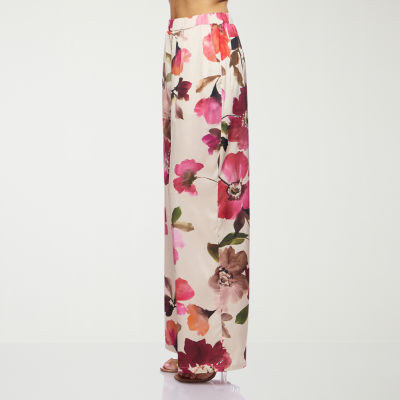 Premier Amour Floral Womens Mid Rise Straight Pull-On Pant