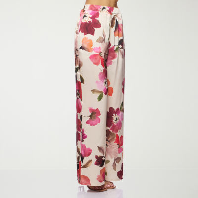 Premier Amour Floral Womens Mid Rise Straight Pull-On Pant
