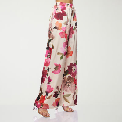 Premier Amour Floral Womens Mid Rise Straight Pull-On Pant