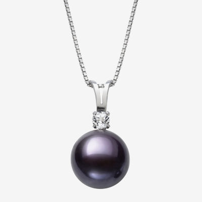 Womens Black Cultured Freshwater Pearl Sterling Silver Round 2-pc. Jewelry Set