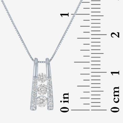 (G-H / Si2 - I1) Womens 1/3 CT. T.W. Lab Grown White Diamond 10K White Gold 16 Inch Pendant Necklace